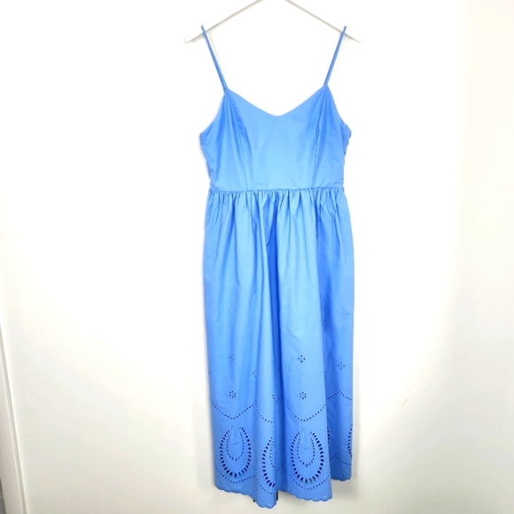 NWT Calypso St. Barth Size 10 Blue Strappy Eyelet Cotton Maxi Dress - Picture 1 of 11